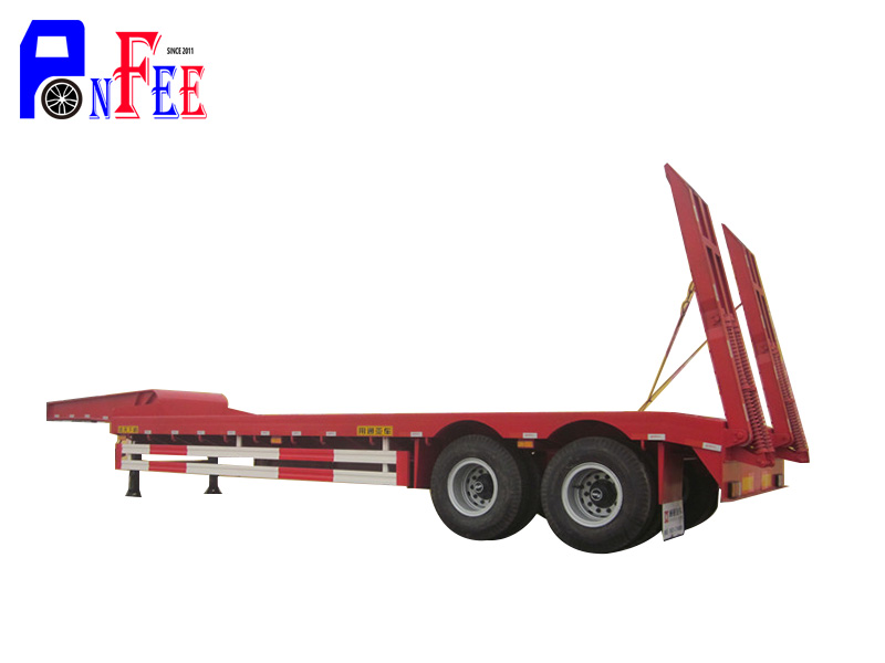 New 35 Tons 2 Axles 8 Wheelers Low Bed Trailer