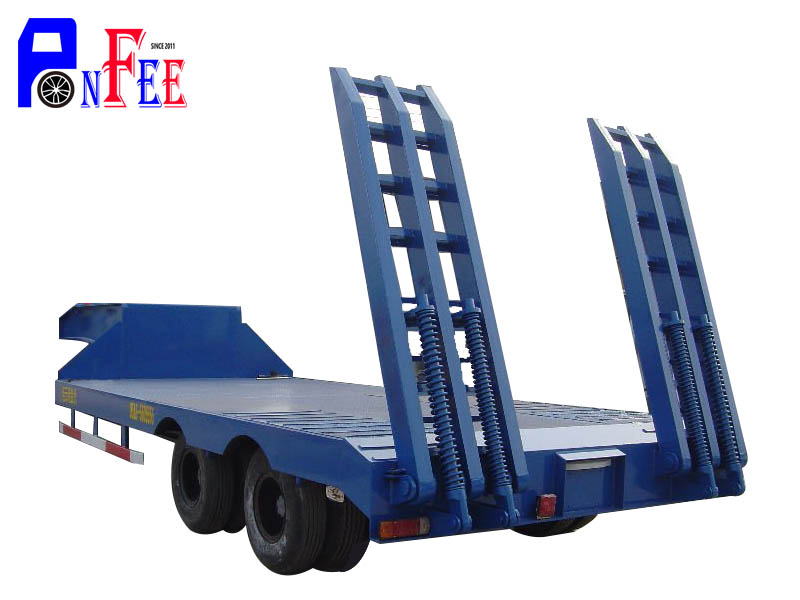 New 35 Tons 2 Axles 8 Wheelers Low Bed Trailer