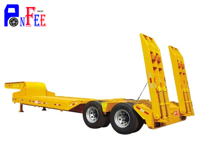 New 35 Tons 2 Axles 8 Wheelers Low Bed Trailer