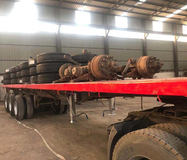 2018 Year Used Faltbed Trailer 3 Axles 40-50 Tons Capacity Transport 20ft and 40ft Containers