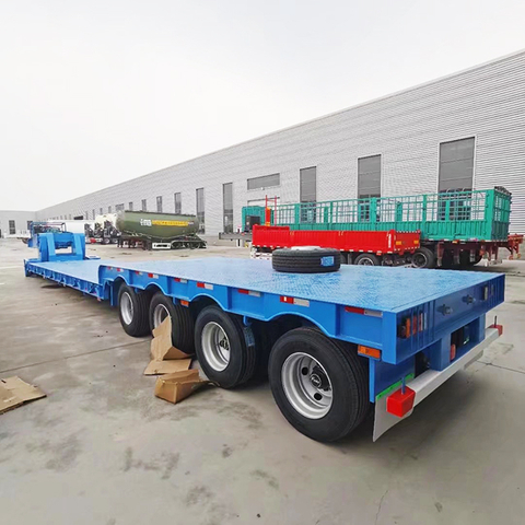 100 Tons 4 Axles Transport Lowboy Truck Semi Trailer for Sale