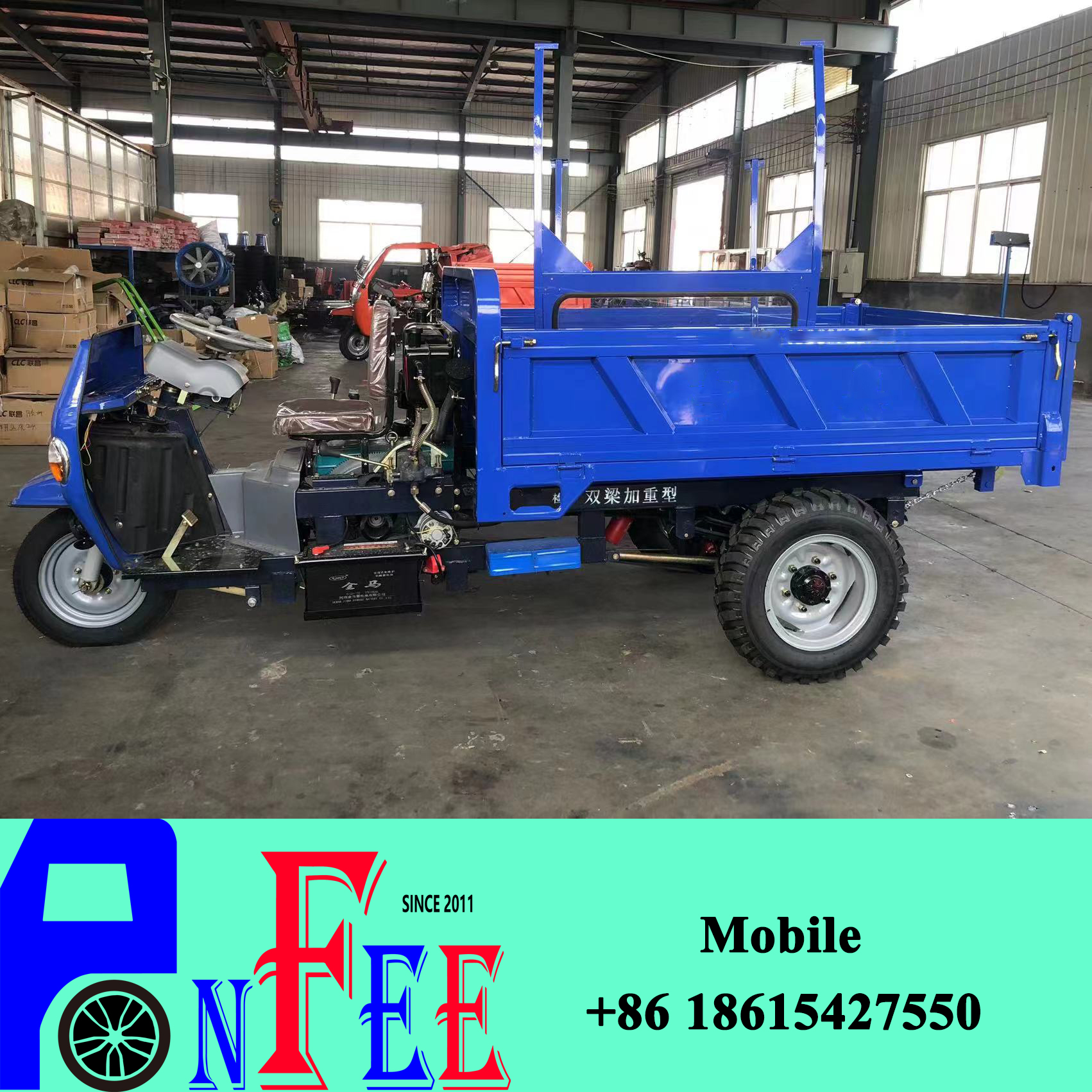 2000KG Three Open Doors Mini Truck with 18HP/22HP/28HP Diesel Engine