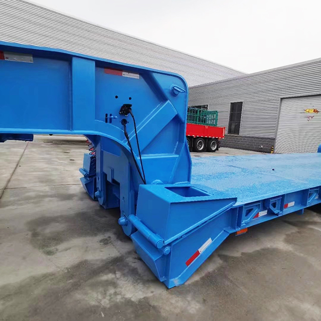 100 Tons 4 Axles Transport Lowboy Truck Semi Trailer for Sale